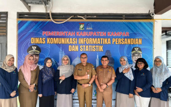 Optimalisasi Pelayanan Data Sektoral, Kadiskominfo Kampar Lukmansyah Badoe Terima Kunjungan BPS dan Tim PEKP3 Kampar
