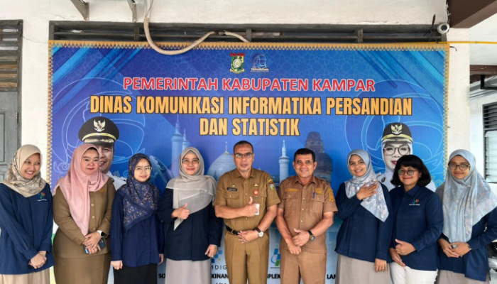 Optimalisasi Pelayanan Data Sektoral, Kadiskominfo Kampar Lukmansyah Badoe Terima Kunjungan BPS dan Tim PEKP3 Kampar