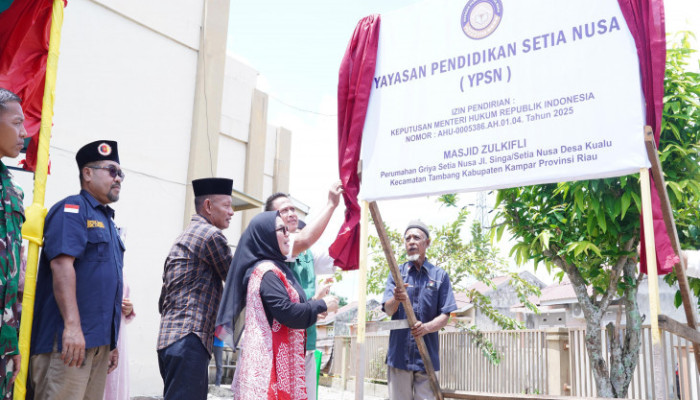 Resmikan YPSN dan Peletakan Batu Pertama Pembangunan MDTA Setia Nusa, Wabup Misharti: Wujudkan Generasi Qur’ani