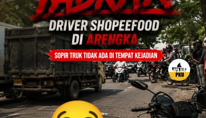Truk Tabrak Driver Shopeefood di Arengka, Sopir Truk Tidak Ada di Tempat Kejadian