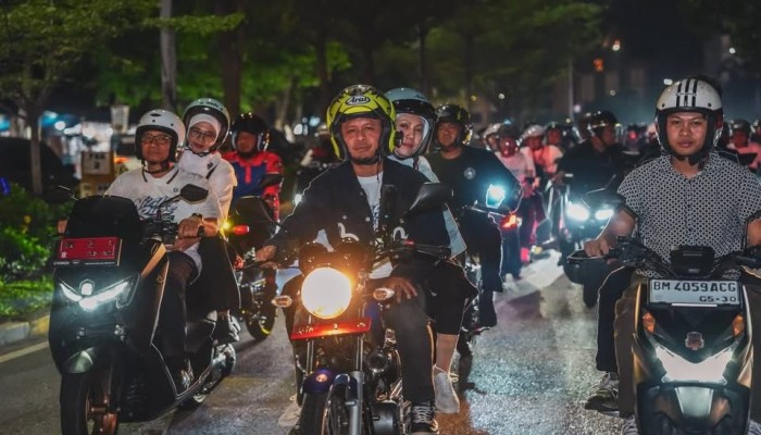 Ikuti Night Ride 2026, Wako dan Wawako Pekanbaru Susuri Jalan Kota Pekanbaru Bersama Ribuan Rider