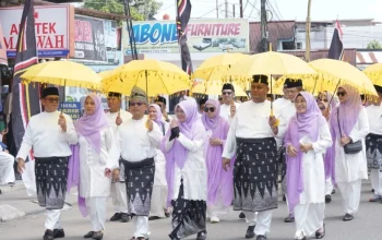 Pawai Ta’aruf MTQ XLIV Riau, Bupati Afni Pimpin Langsung Kafilah Siak