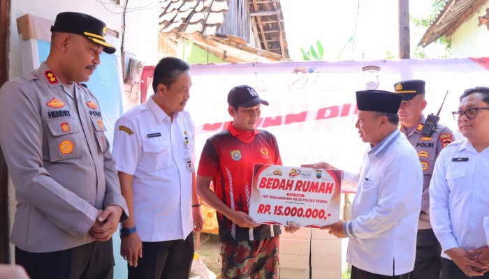Sinergi Polri, Pemprov, dan Baznas, Dua Rumah Warga Kendal Dibedah pada HUT Bhayangkara ke-80