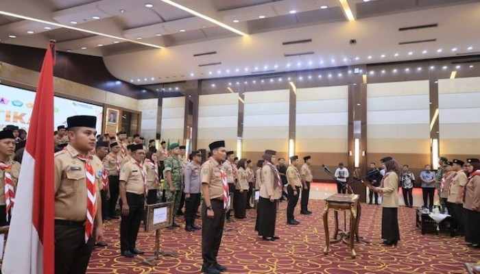Ketua Kwarcab Pramuka Pekanbaru Lantik Pengurus Saka, Sako dan Kwarran Masa Bakti 2025-2030