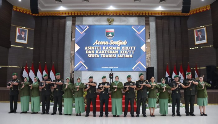Kodam XIX Tuanku Tambusai Gelar Sertijab Asintel dan Kakesdam, Tradisi Satuan Berlangsung Khidmat