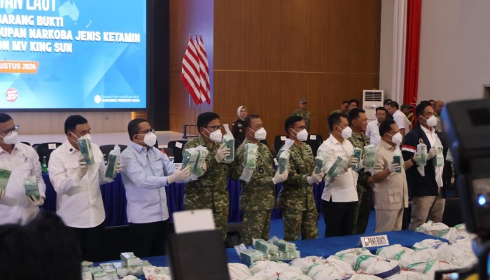 Pangdam XIX Tuanku Tambusai Hadiri Pemusnahan 1,3 Ton Ketamin Hasil Pengungkapan MV King Sun