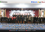 Bupati Anton Lantik Pejabat Eselon II, III, Kepala Sekolah, dan Kapus: Jangan Tunggu Perintah, Jadilah Pejabat Proaktif